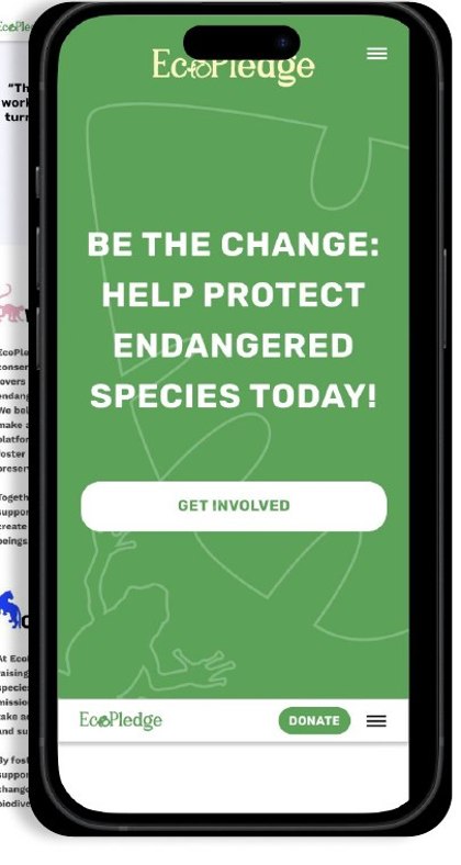 EcoPledge mobile UI mockup