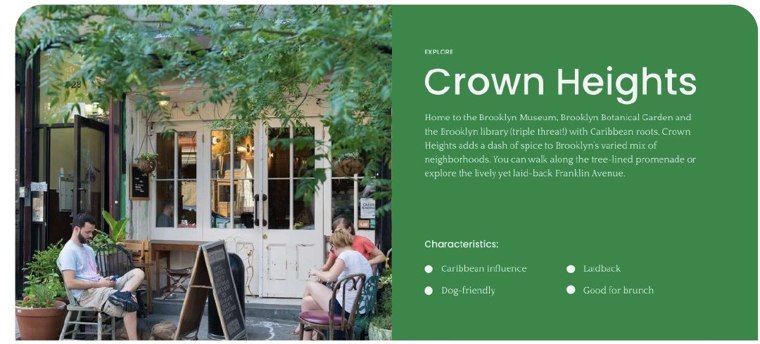 Crown Heights neighbourhood page design